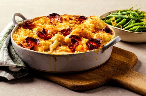 Image of "Cauliflower, potato and chorizo cheese"