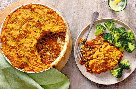 Image of "Lentil and sweet potato shepherd's pie"