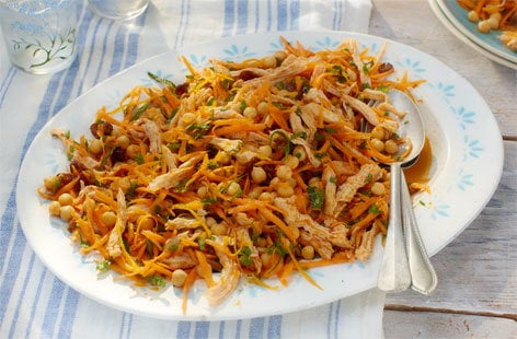Image of "Carrot, chickpea and harissa chicken salad"