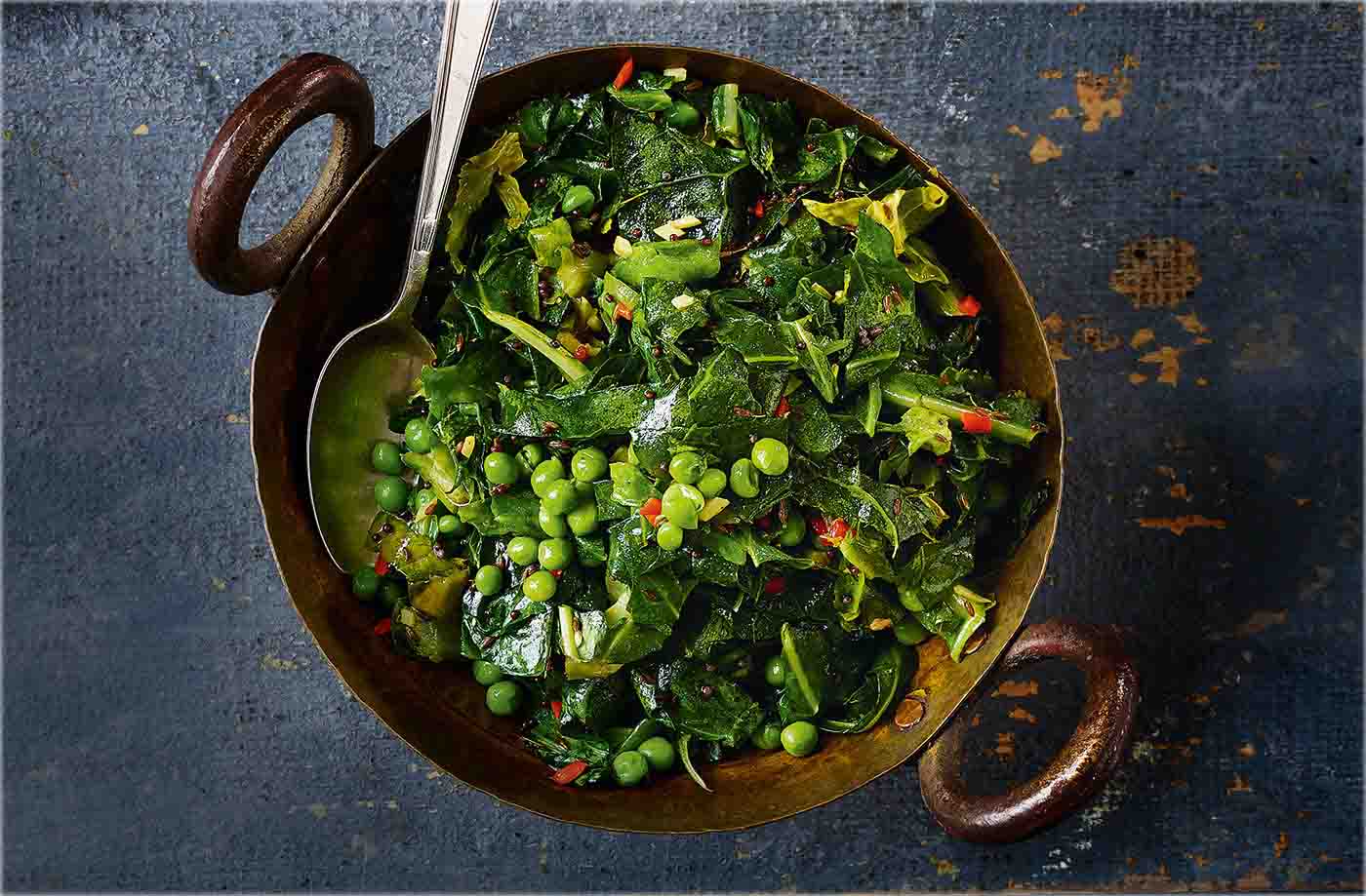 Stir-fried chilli greens
