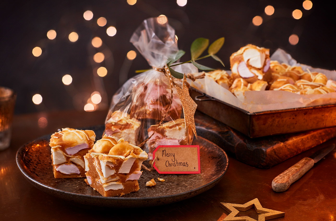 Butterscotch peanut butter marshmallow squares