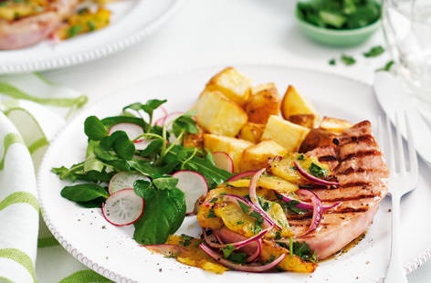 Image of "Griddled gammon steaks with pineapple salsa"