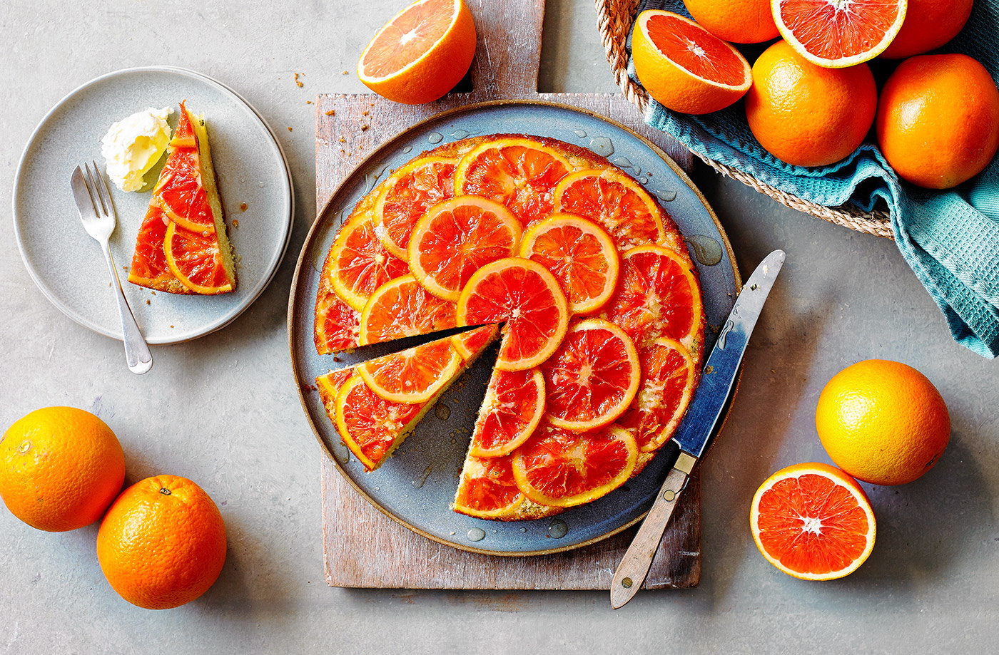 Blood orange upside-down cake