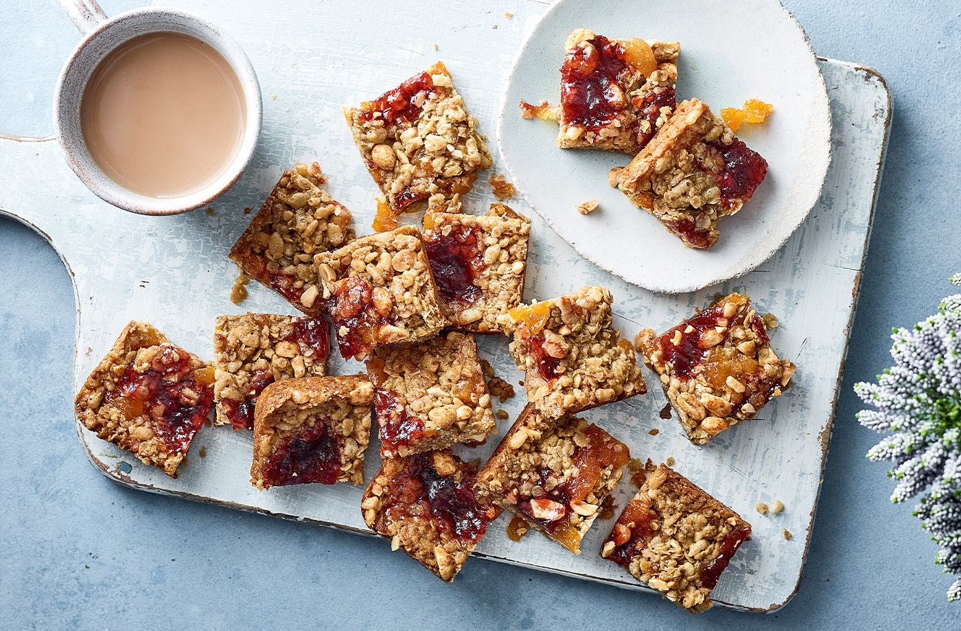 Peanut butter and jam flapjacks
