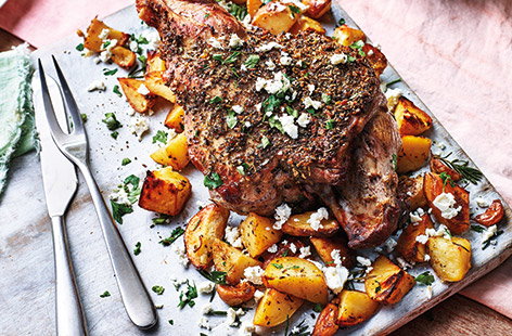 Image of "One-tray lamb with rosemary and feta"