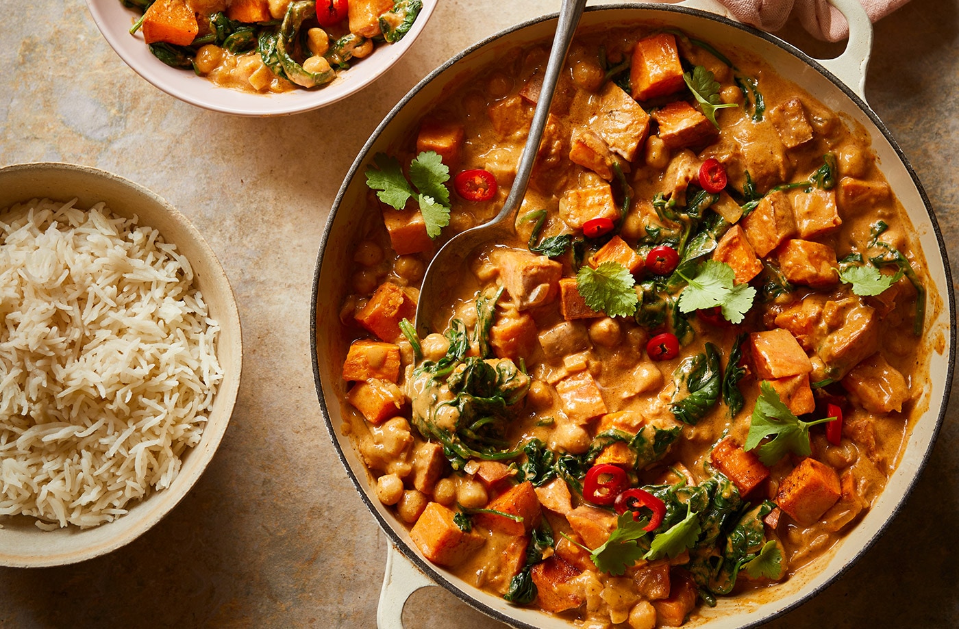 Sweet potato, peanut butter and chickpea curry