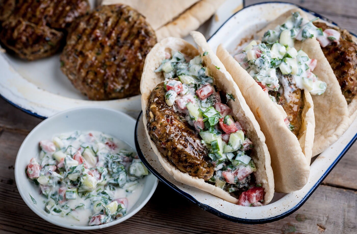 Geoffrey Smeddle's cumin and lamb burgers