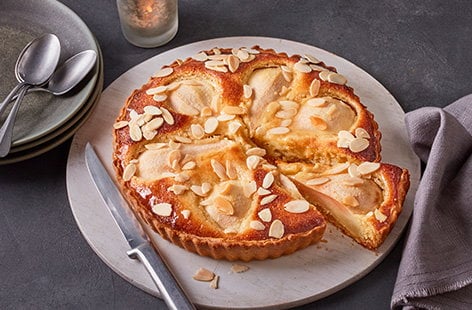 Image of "Sticky ginger pear tart"