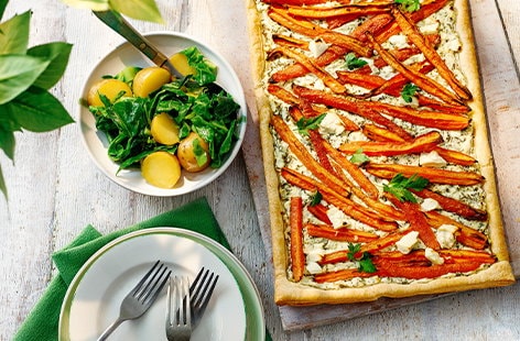 Image of "Roasted carrot and cheese tart"