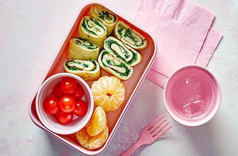 Image of "Spinach and cheese omelette roll-ups"