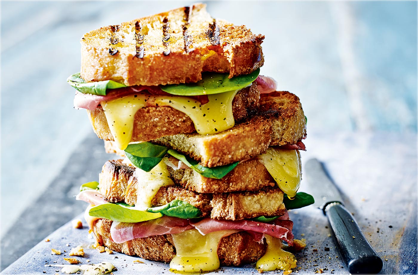 Ham and grilled cheese sandwich