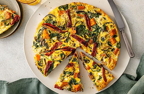 Image of "Spinach and sweet potato cottage cheese frittata bites"