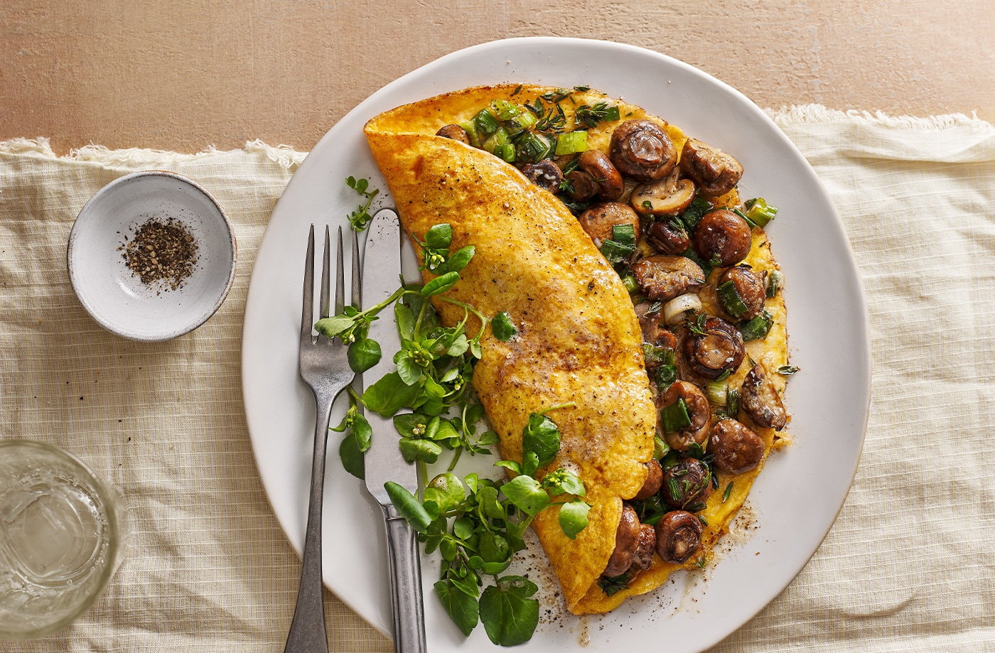 Brown butter mushroom omelette