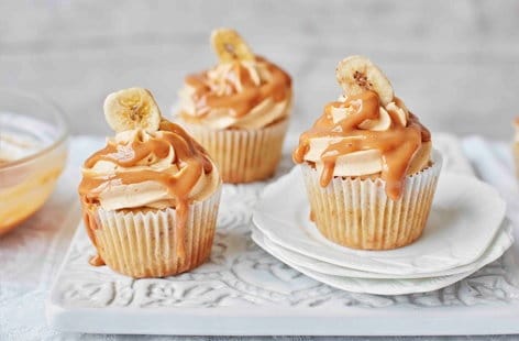 Image of "Banana, caramel and cashew butter cupcakes"