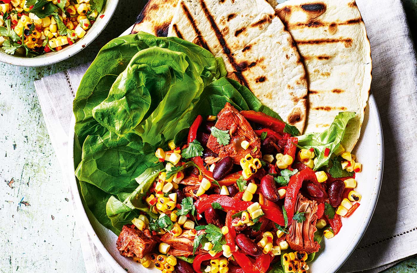 Jackfruit tortilla bowls