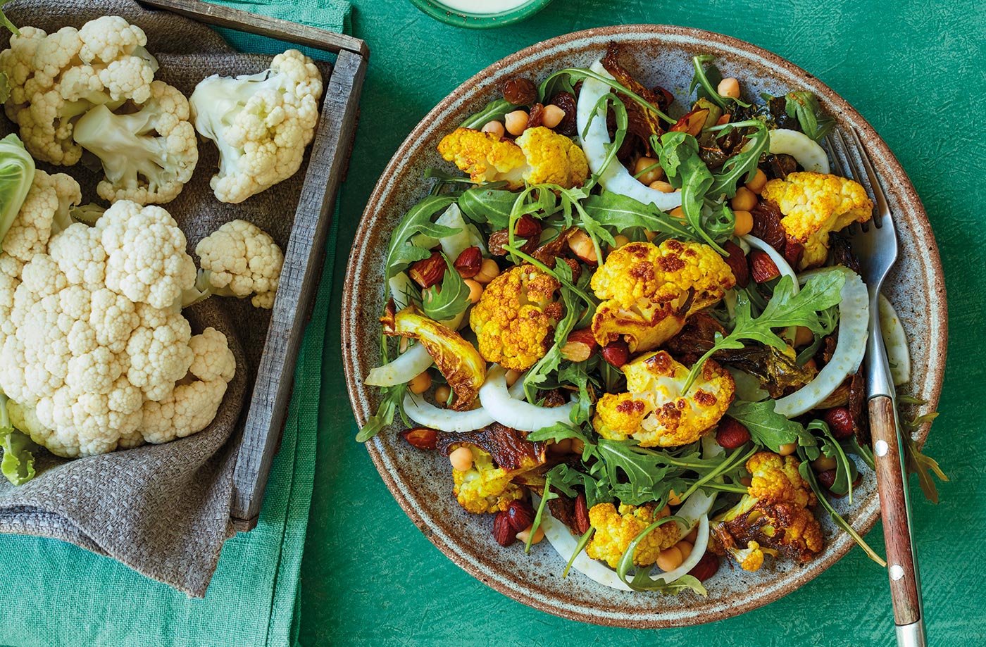 Roasted cauliflower and fennel salad