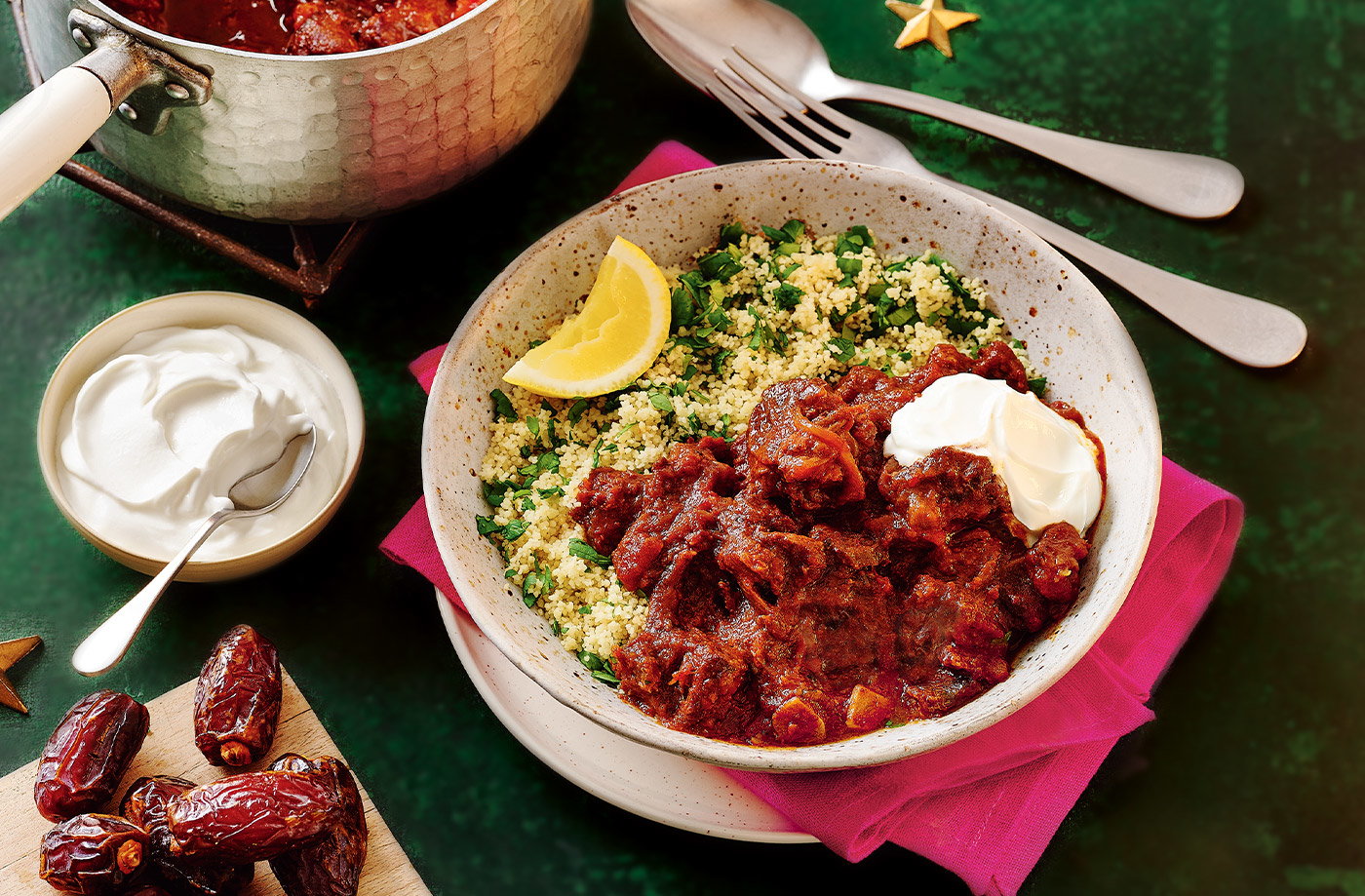 Spiced lamb and date stew