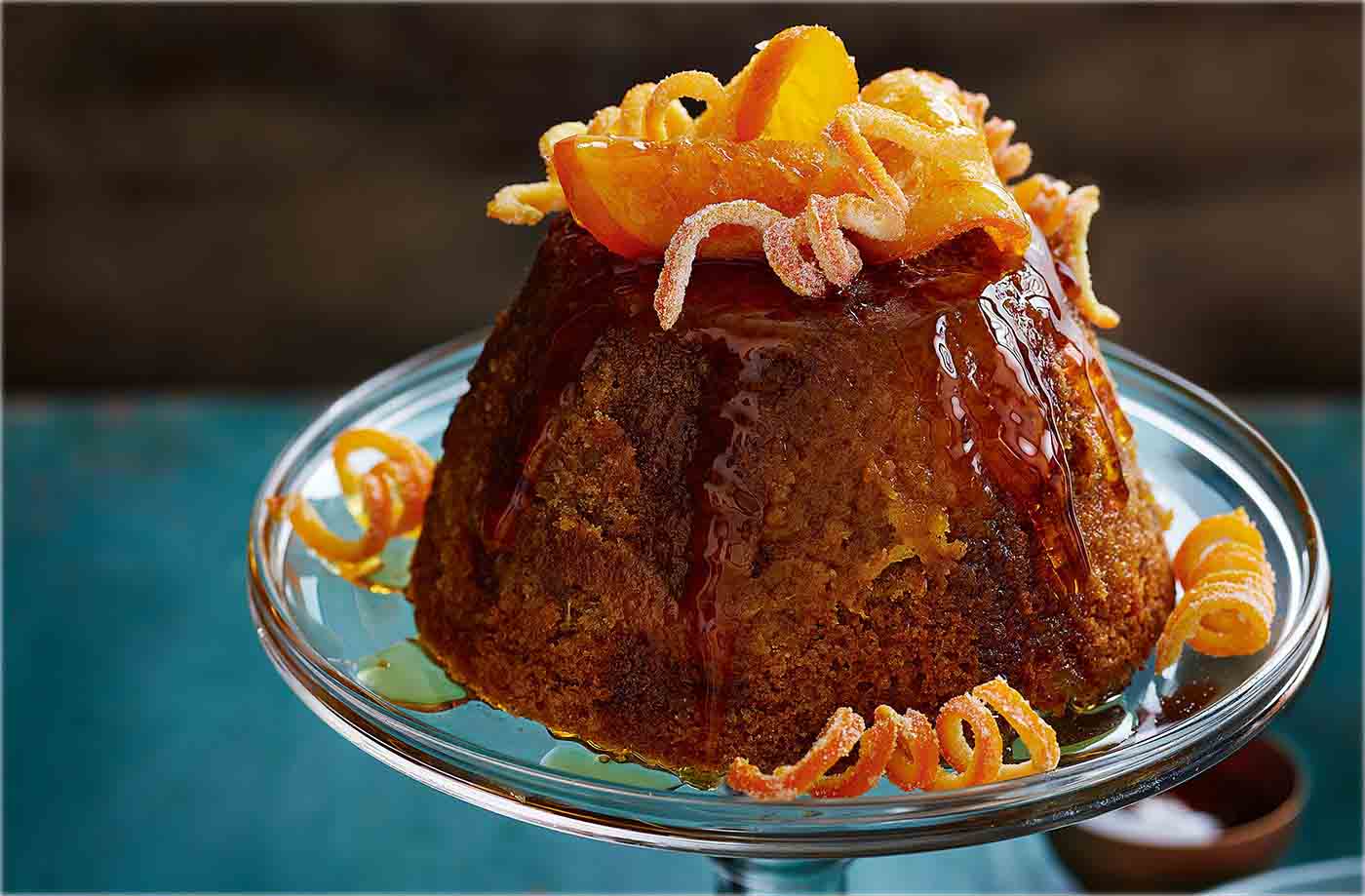 Orange, clove and ginger treacle sponge