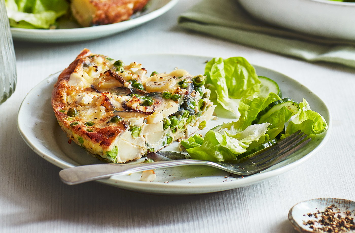 Pea and potato frittata