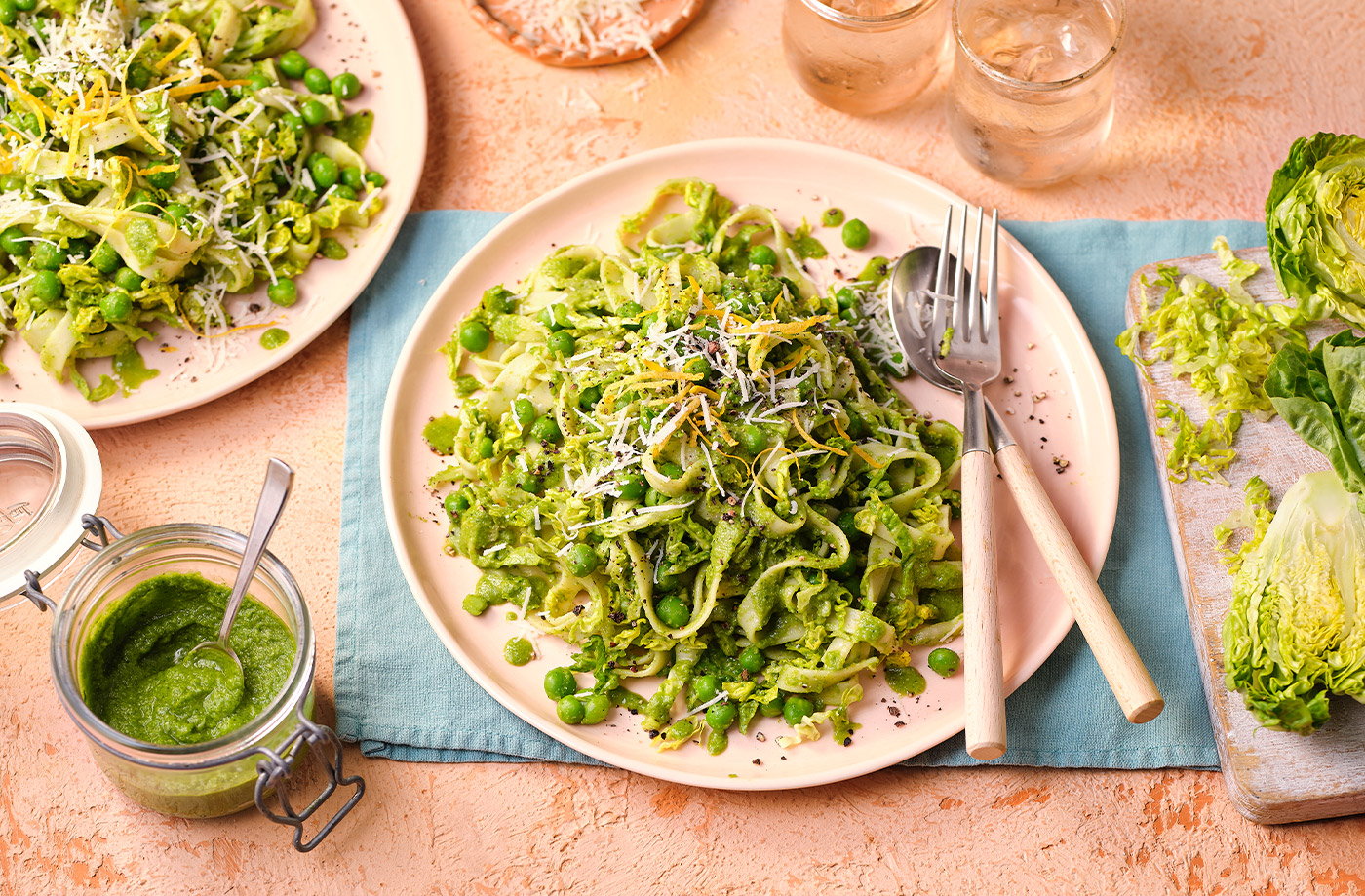 Little Gem pesto pasta