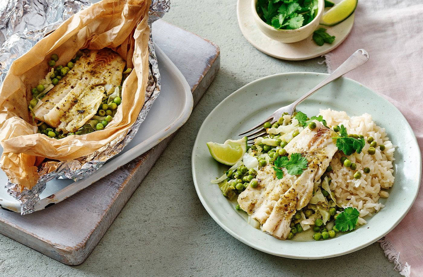 Thai coconut fish with rice