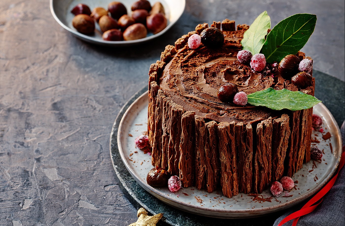 Chestnut yule log