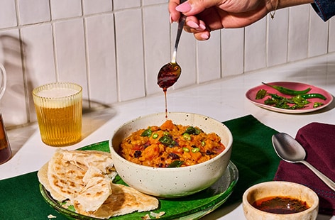 Image of "Meera’s Malaysian dal curry with quick paratha "