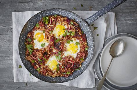 Image of "Corned beef hash with eggs"