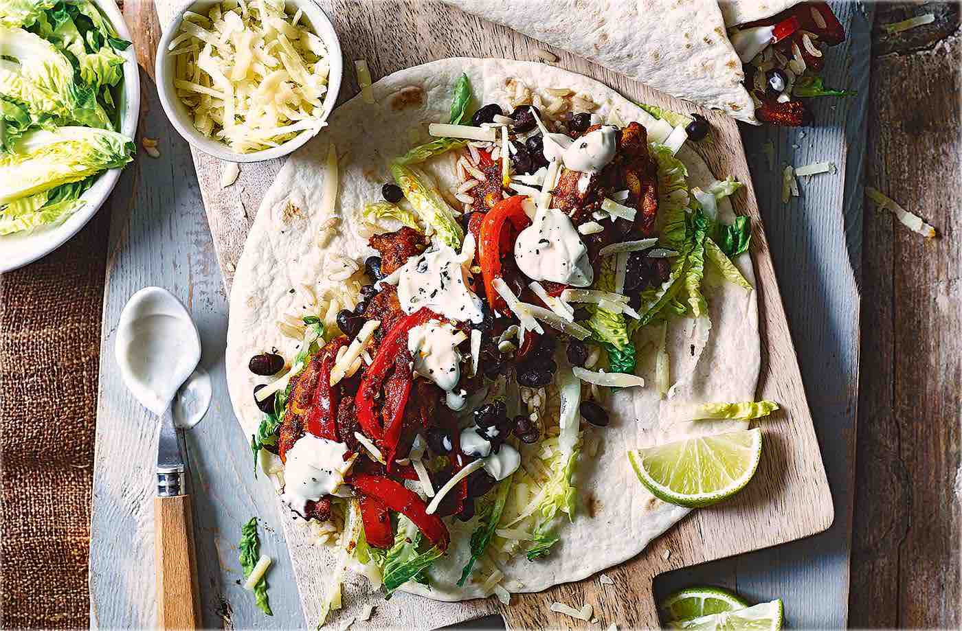 Build-your-own chicken burrito