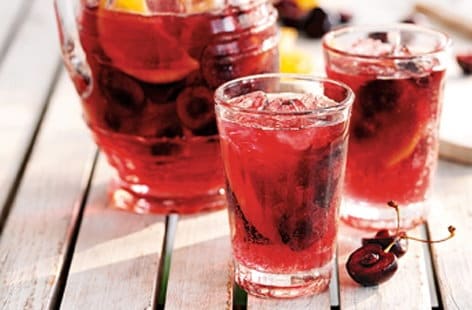 Image of "Ruby red cherry sangria"