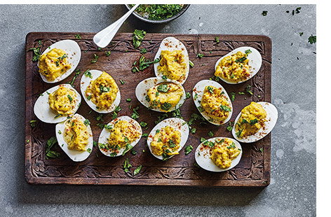 Image of "Indian-spiced devilled eggs"