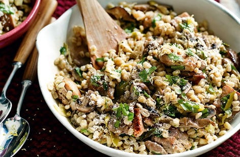 Image of "Chicken and mushroom pearl barley risotto"