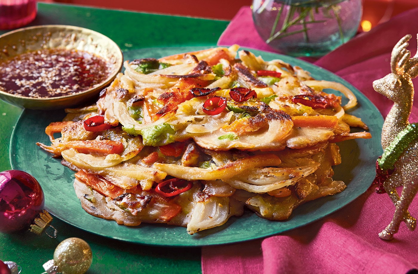 Korean roasted vegetable pancakes