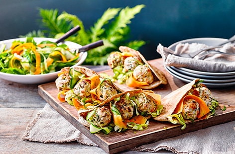 Image of "Turkey meatball pittas"