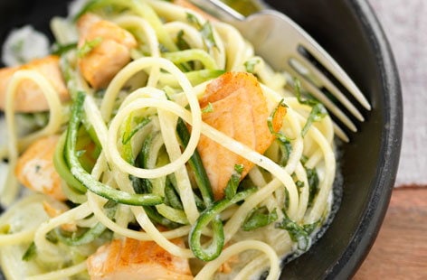 Linguine with salmon