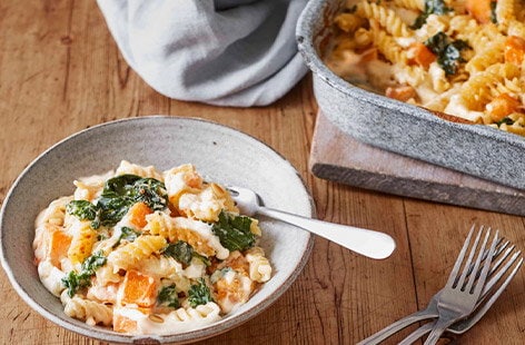 Image of "Butternut squash and kale mac ’n’ cheese"