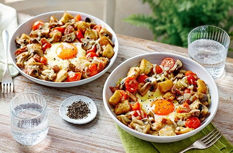 Image of "Bacon and mushroom breakfast hash"