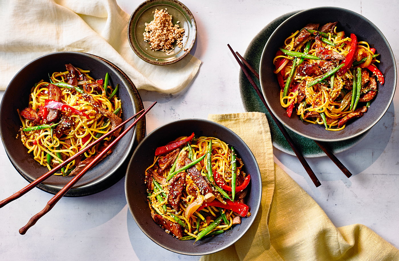 Harissa lamb noodles