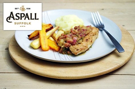 Turkey steaks and cyder vinegar sauce
