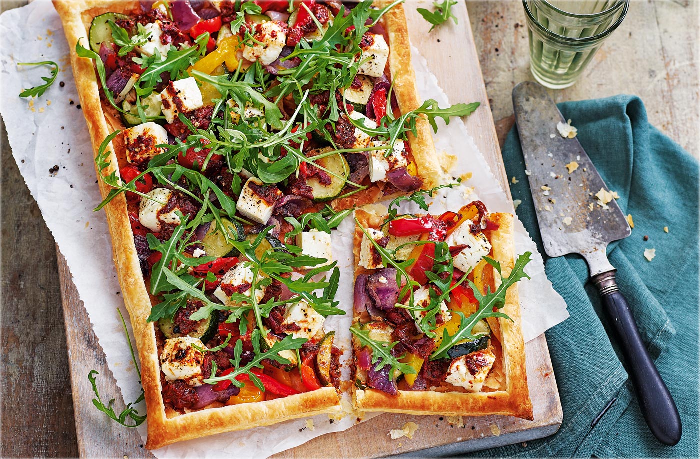 Harissa vegetable tart
