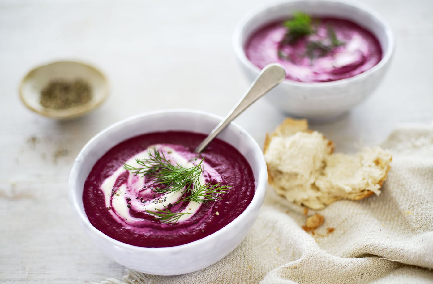 Beetroot soup with horseradish