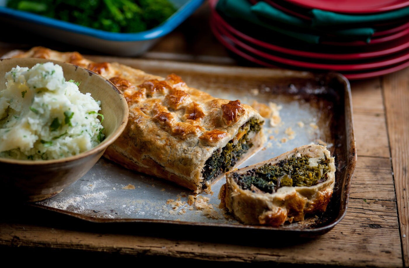 Andy Waters' veggie wellington with herby mash