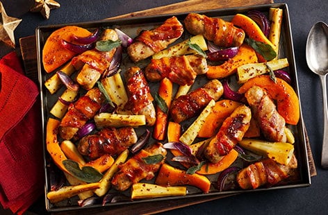 Image of "Pigs in blankets traybake"
