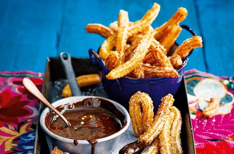 Image of "Churros with chilli-chocolate dip"