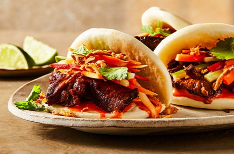 Crispy shiitake bao buns