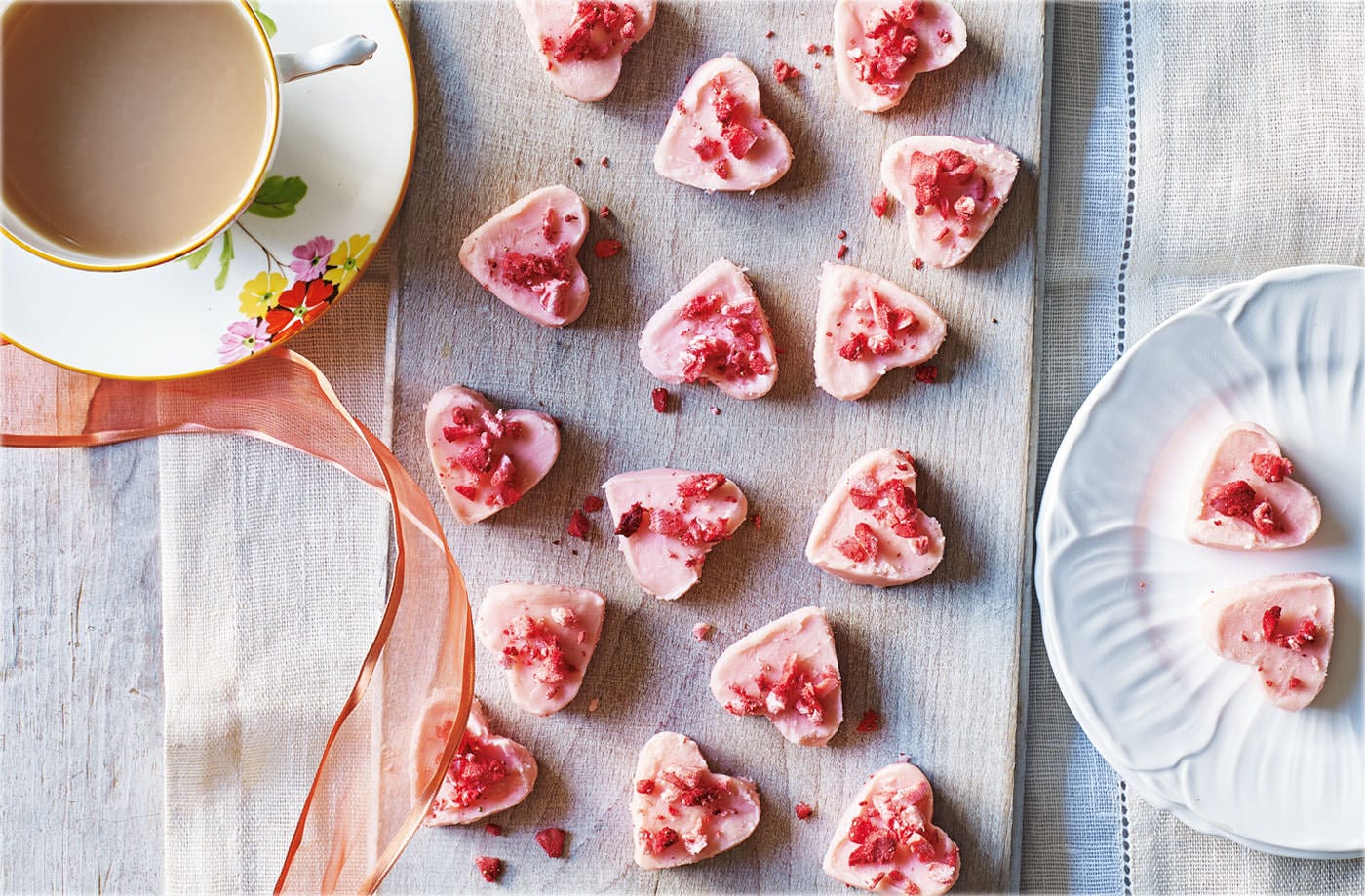 Strawberry heart truffles