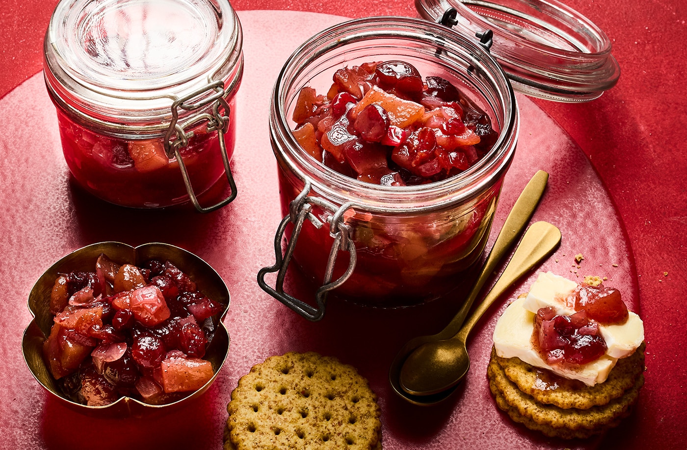 Cranberry, pear and ginger chutney