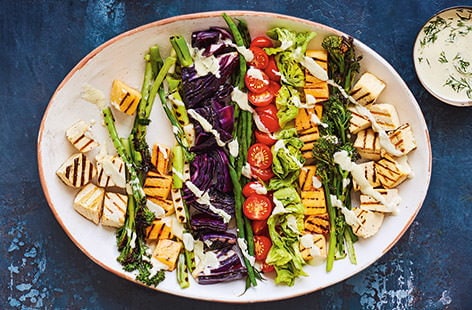 Image of "Roasted veg salad with cashew dressing "