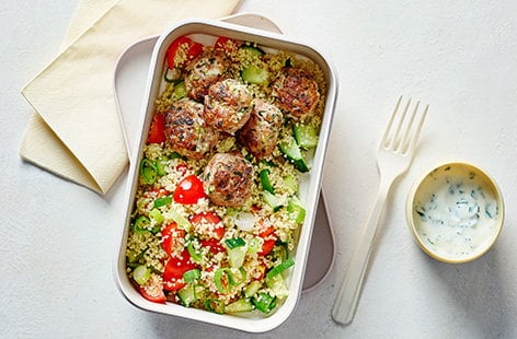 Image of "Herby Greek-style turkey meatballs "