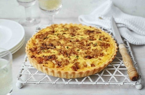 Image of "Welsh rarebit, leek and thyme tart"